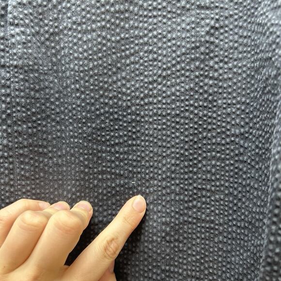 COS Seersucker Ruched Puffed Sleeves Top SZ 38 US 6 Boxy Fit Black Minimalist - Picture 6 of 7